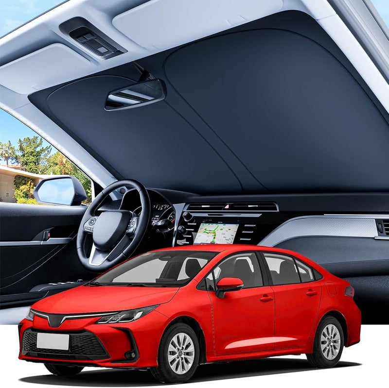 REEVAA 2025 Upgraded Windshield Sun Shade for Toyota Corolla 2019-2025 [Tailored Fit, 99% Sun Protection] Protect Interior & Keep Cool, Foldable Sunshade Car Accessories with Storage Bag - Image 1